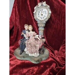 Vintage Montefiori Figurine w/Clock-Tested and it WORKS